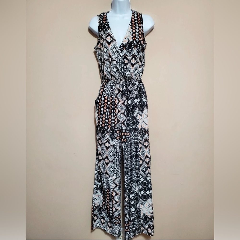 Be bop black and coral jumpsuit size small